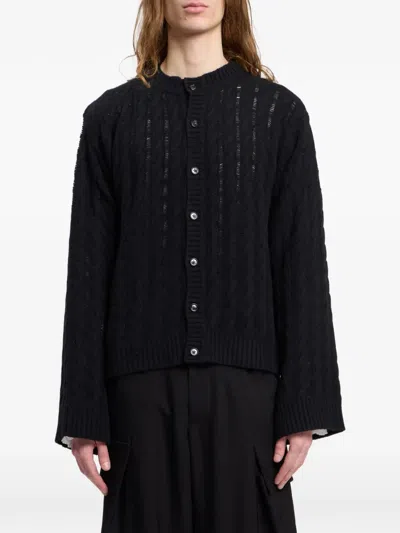 Ann Demeulemeester Cable-knit Cardigan In Black