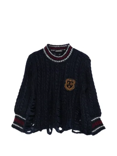 Ann Demeulemeester Cable-knit Sweater In Blue