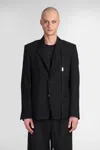 Ann Demeulemeester Man Blazer Black Size 42 Virgin Wool In Black