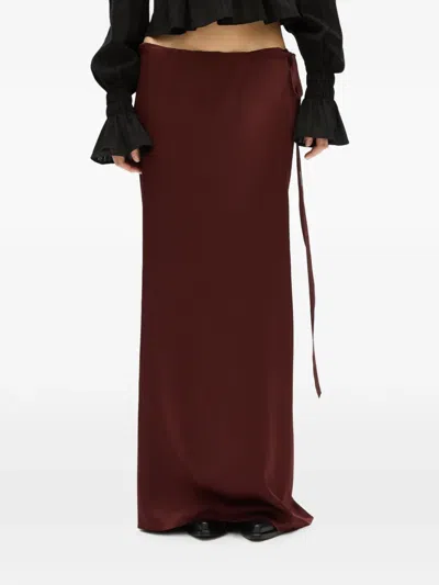 Ann Demeulemeester Cady Side-tie Skirt In Brown