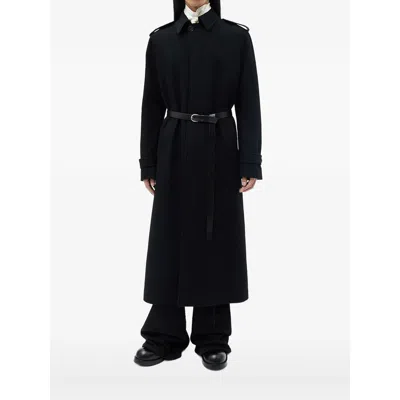 Ann Demeulemeester Calf-leather Trim Single-breasted Coat In Animal Print