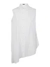 Ann Demeulemeester Iona Oversized Asymmetric Cotton-poplin Shirt In White