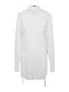 Ann Demeulemeester Dete Fluid Belting Long Shirt Popeline White In White