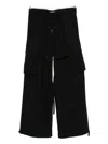 Ann Demeulemeester Cargo-pocket Drawstring Trousers In Black