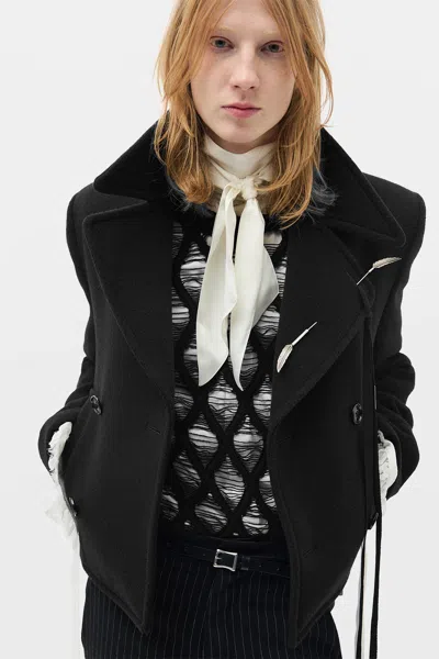 Ann Demeulemeester Carlos Diamond Stitch Sweater In Black