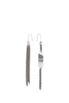 Ann Demeulemeester Chain Rectangle-plaque Earrings In Metallic