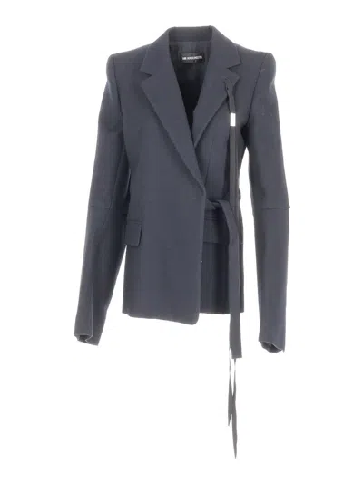 ANN DEMEULEMEESTER VENLA ASYMMETRIC TAILORED JACKET BRUSHED WOOL