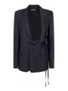 Ann Demeulemeester Disa Light Asymmetric Deconstructed Jacket In Black