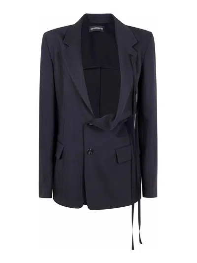 Ann Demeulemeester Disa Light Asymmetric Deconstructed Jacket In Black