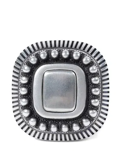 Ann Demeulemeester Char Wide Ring In Gray