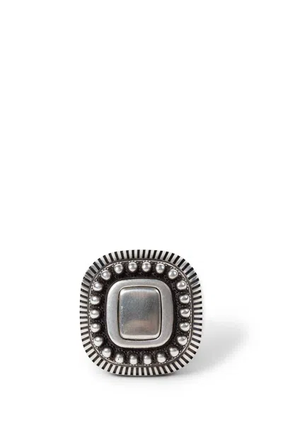 Ann Demeulemeester Char Wide Ring With Spheres In Black