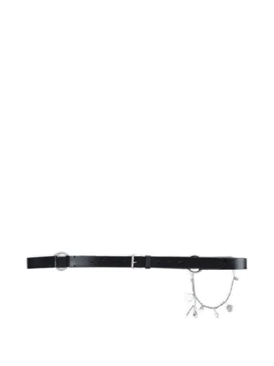Ann Demeulemeester Charis Charm-embellished Leather Belt In Black
