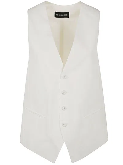 Ann Demeulemeester Charlotte Classic Waistcoat In Natural White