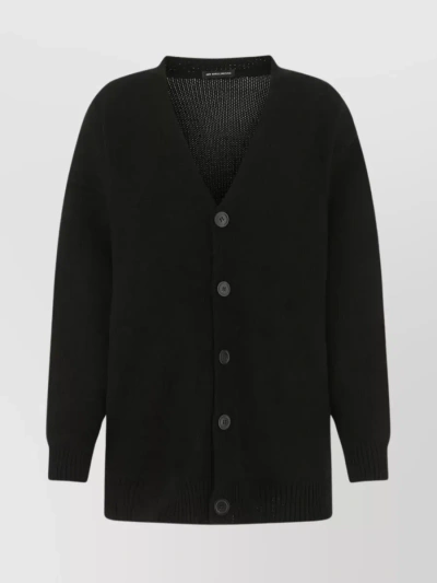Ann Demeulemeester Chic Oversized Knitwear With V-neck In Black