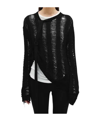 Ann Demeulemeester Cilla Trapezoidal Knitted Sweater In Black