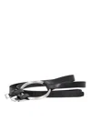 Ann Demeulemeester Bobby Double Belt With Big Metal Ring In Black