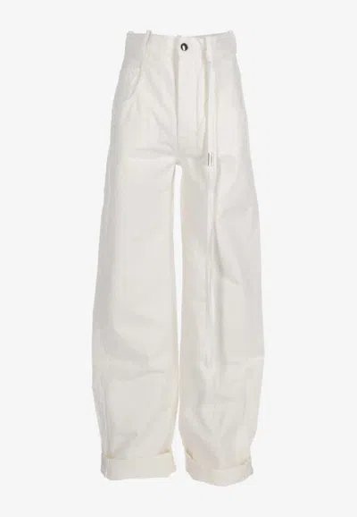 Ann Demeulemeester Claire Wide-leg Jeans In White