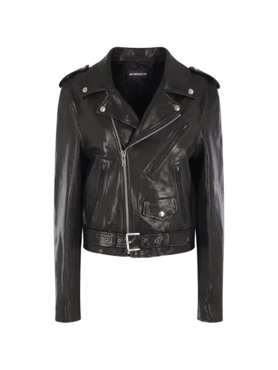 Ann Demeulemeester Clarin Belted Biker Jacket In Black