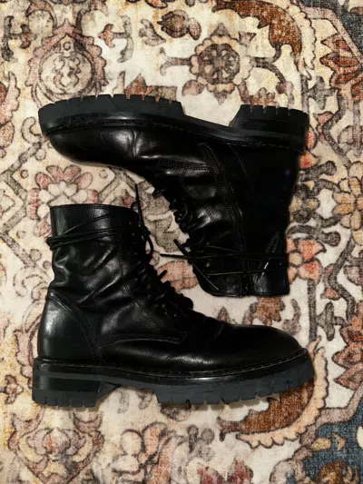 Pre-owned Ann Demeulemeester Combat Boots In Black