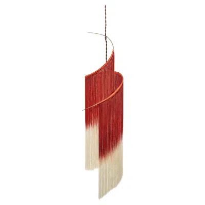 Pre-owned Ann Demeulemeester Contemporary Chandelier 'rey I' Scarlet/cream Threads By  In Red