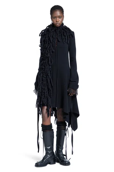 Ann Demeulemeester Cordule Lace-up Serafino Dress In Black