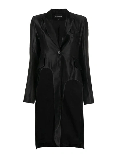 Ann Demeulemeester Cotton-blend Asymmetric Tail Jacket In Black