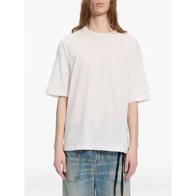 Ann Demeulemeester Cotton Jersey With Text Print T-shirt In White