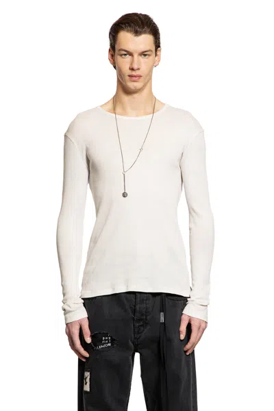 Ann Demeulemeester Cotton Rib Jersey In White