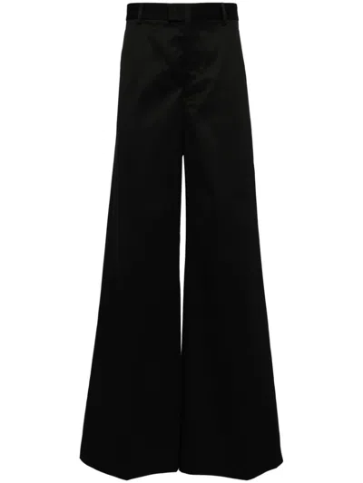 Ann Demeulemeester Cotton Straight-leg Trousers In Black