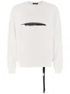 Ann Demeulemeester Contrasting Print Cotton Sweatshirt In White