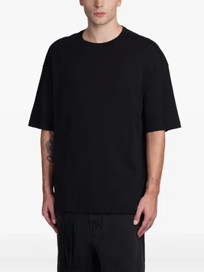 Ann Demeulemeester Lettering-print Cotton T-shirt In Black
