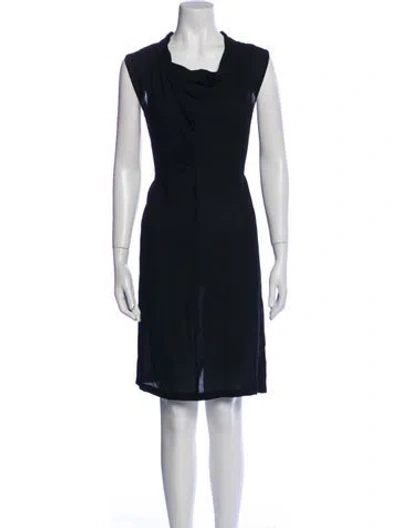 Pre-owned Ann Demeulemeester Cowl Neck Knee-length Dress In Black