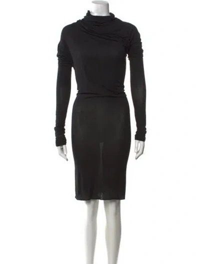 Pre-owned Ann Demeulemeester Cowl Neck Knee-length Dress In Black