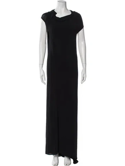Pre-owned Ann Demeulemeester Cowl Neck Long Dress In Black