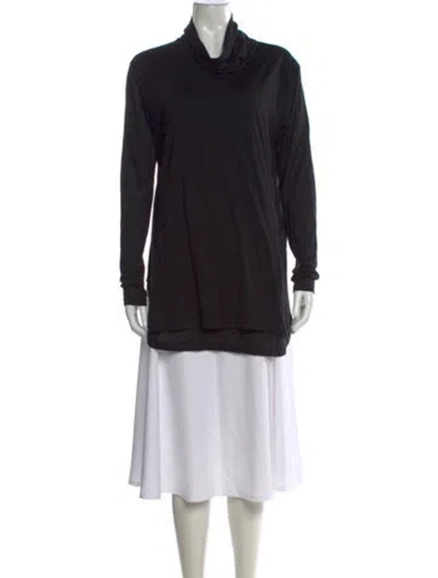 Pre-owned Ann Demeulemeester Cowl Neck Long Sleeve Top In Black
