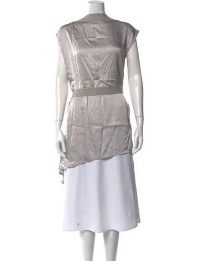 Pre-owned Ann Demeulemeester Cowl Neck Sleeveless Tunic In Gray