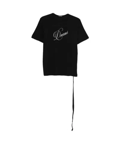 Ann Demeulemeester Crew Neck Logo T-shirt In Black