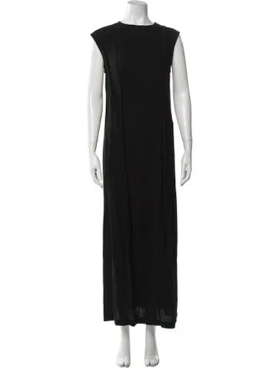 Pre-owned Ann Demeulemeester Crew Neck Long Dress In Black