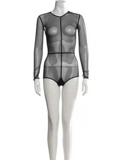 Pre-owned Ann Demeulemeester Crew Neck Long Sleeve Bodysuit In Black