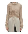 Ann Demeulemeester Crew Neck Long Sleeve Sweater In Neutral