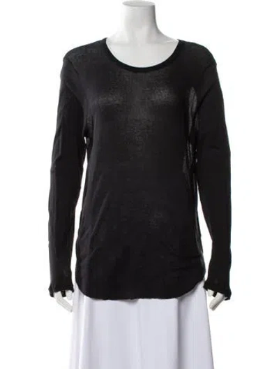 Pre-owned Ann Demeulemeester Crew Neck Long Sleeve Top In Black