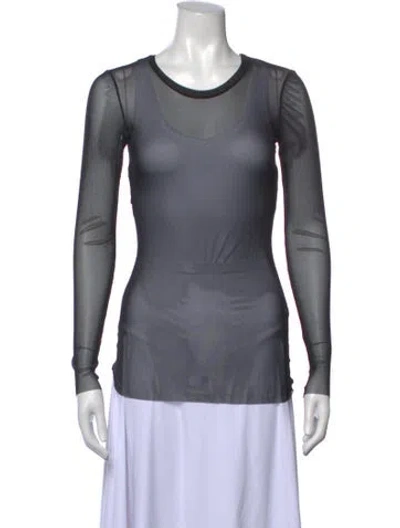 Pre-owned Ann Demeulemeester Crew Neck Long Sleeve Top In Grey