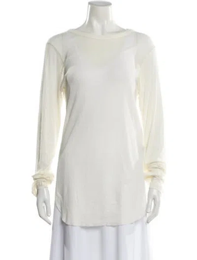 Pre-owned Ann Demeulemeester Crew Neck Long Sleeve Top In White