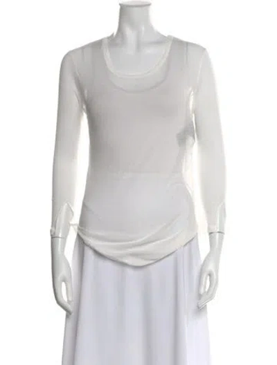 Pre-owned Ann Demeulemeester Crew Neck Long Sleeve Top In White