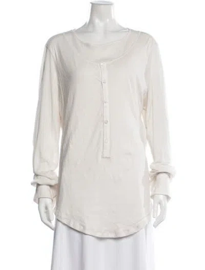 Pre-owned Ann Demeulemeester Crew Neck Long Sleeve Top In White