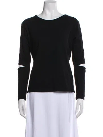 Pre-owned Ann Demeulemeester Crew Neck Long Sleeve T-shirt In Black