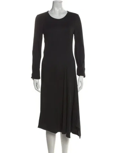 Pre-owned Ann Demeulemeester Crew Neck Midi Length Dress In Black