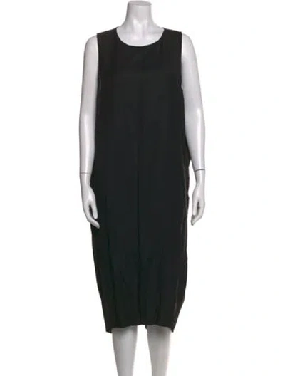 Pre-owned Ann Demeulemeester Crew Neck Midi Length Dress In Black