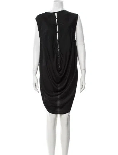 Pre-owned Ann Demeulemeester Crew Neck Mini Dress In Black