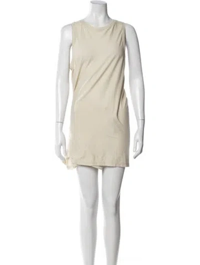 Pre-owned Ann Demeulemeester Crew Neck Mini Dress In Neutral